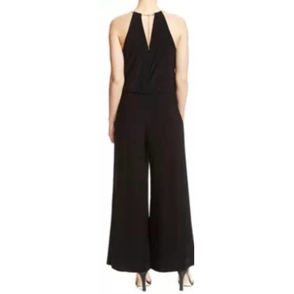R&M Richards Jumpsuit Halter Wide Leg Jersey Knit Sleeveless Plus Size 16 - Picture 2 of 7